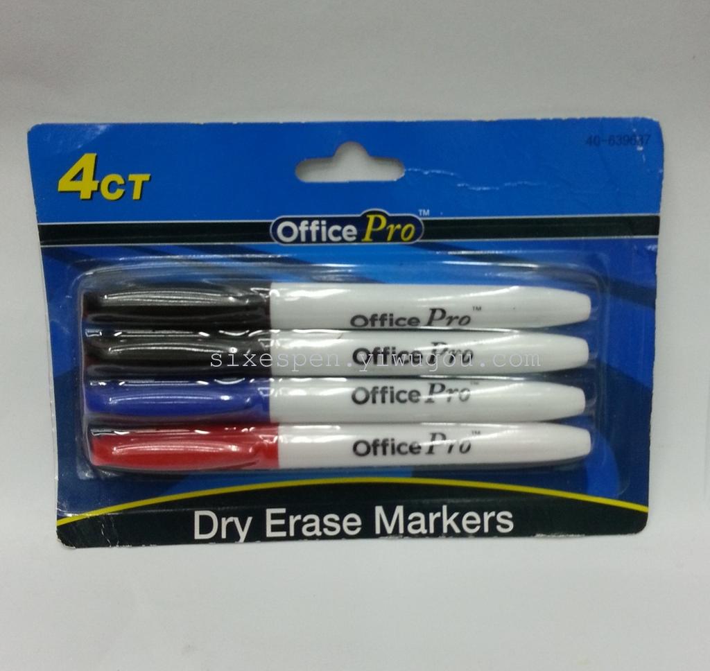 厂家直销office pro 品牌 无毒环保4支吸卡白板笔