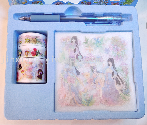 磨砂盒装手账胶带笔刀套装 盒装手帐贴 儿童卡通贴纸手帐贴纸细节图