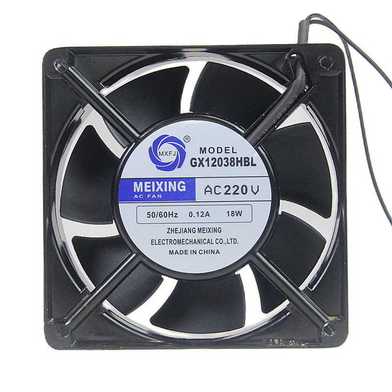 GX12038HBL220VAC ball bearing seven-blade industrial axial flow fan, square heat dissipation and cooling fan