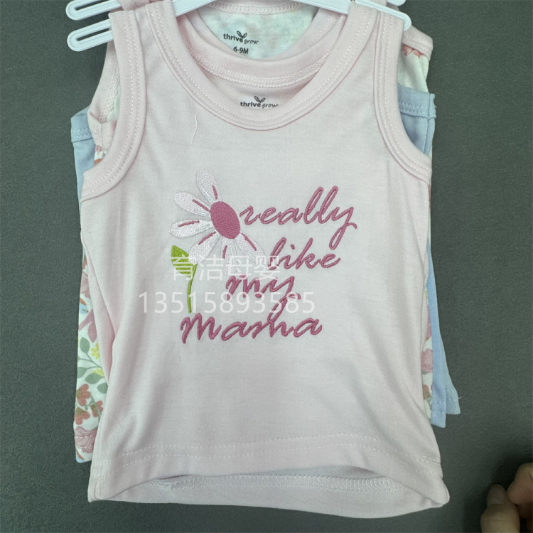 5件套夏季女宝宝吊带短袖背心 纯棉a类婴儿衣服外贸批发女孩衣服