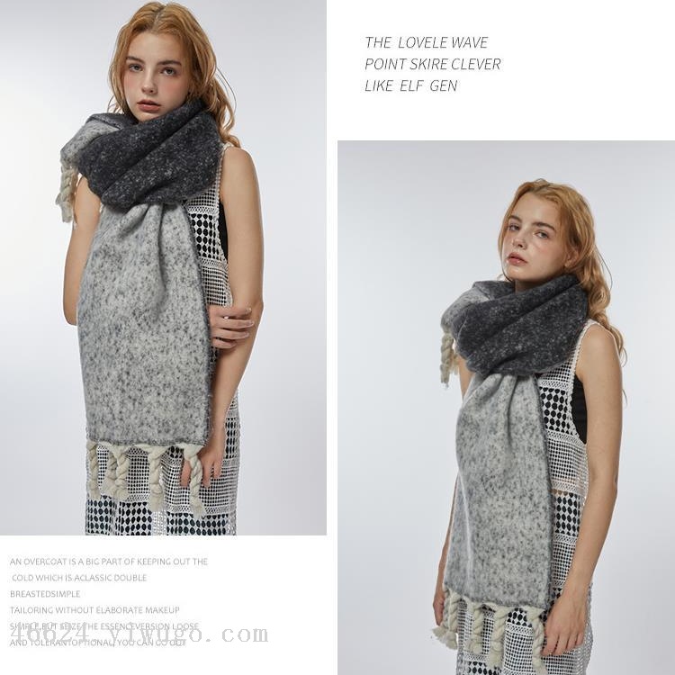 88 Marshmallow series, double-sided hand-knitted thick beard cross-border scarf wholesale e-commerce live streaming supply chain Specification image
