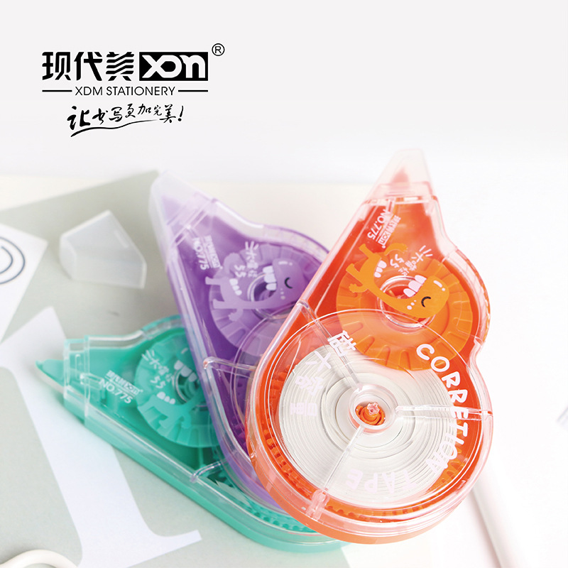 晨光学生卡通修正带开学季汽水瓶款彩色胶带座文具用品批发