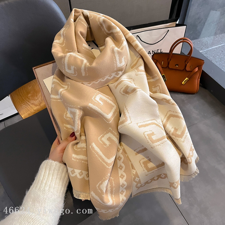 Cross-border scarf wholesale e-commerce live streaming supply chain 27 high-speed jacquard series Large G scarves Specification image