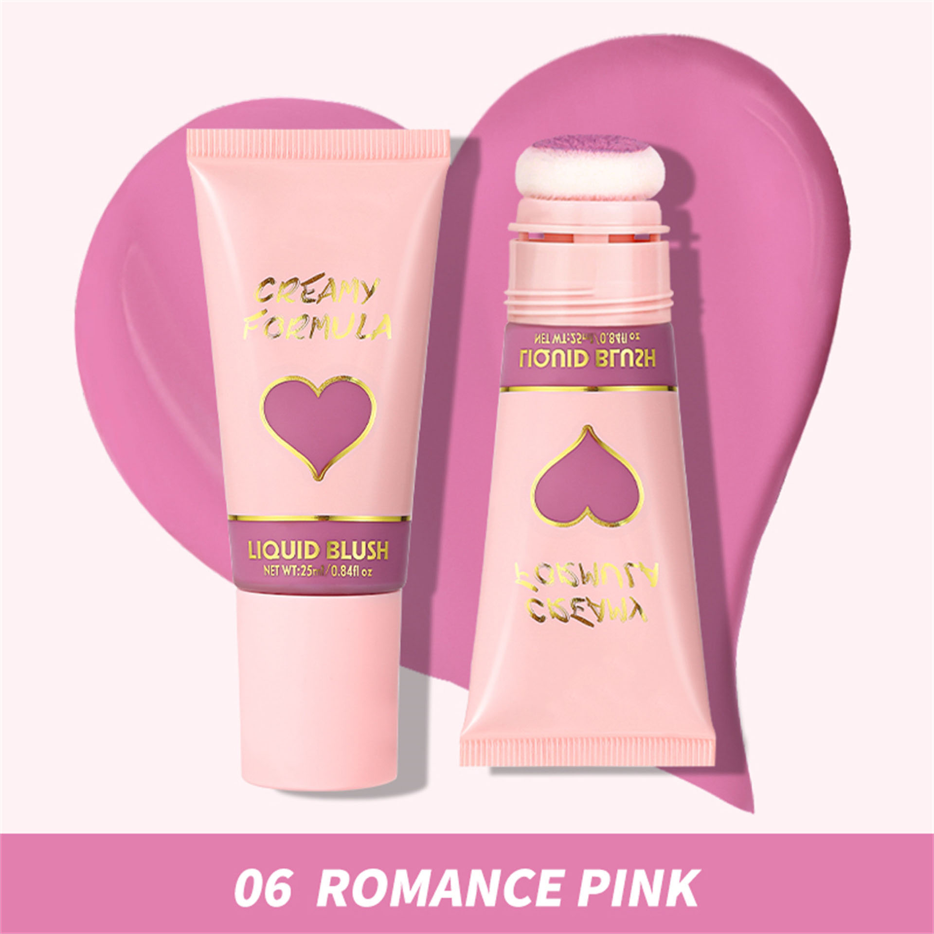 The herbal vegan liquid blush sponge has a long-lasting color-changing effect and is suitable for fair skin, cheek and lip makeup Item Picture