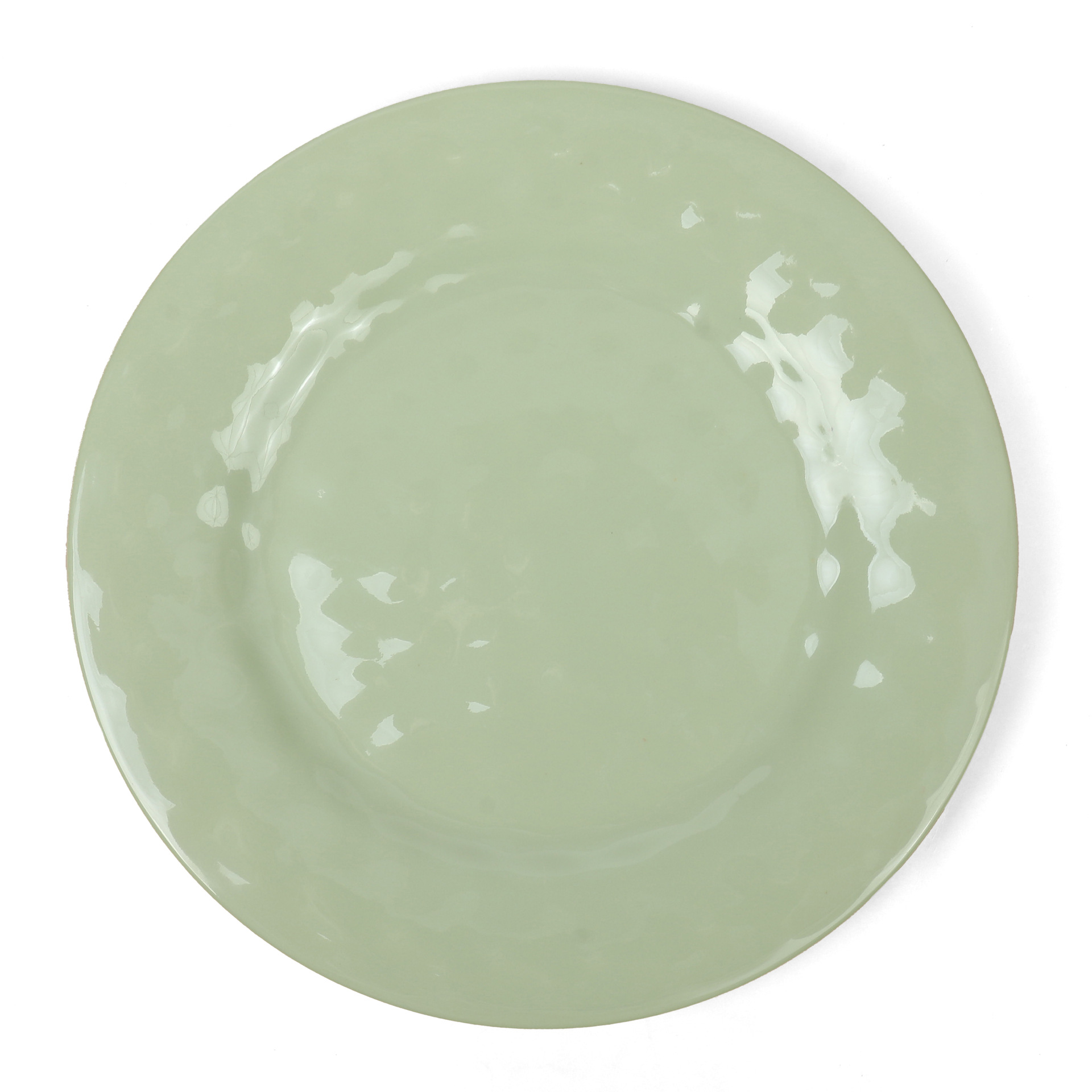 Green melamine tableware, round plates, commercial round plates, large flat plates, hotel and restaurant cold dish plates, side dish plates, manufacturer wholesale Specification drawing