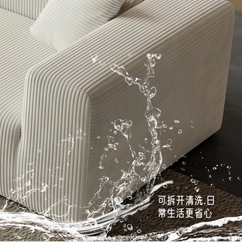 Cross-border vacuum compression sofa, Italian minimalist cotton and linen fabric, detachable and washable, large and small apartment block straight row sofa details Picture