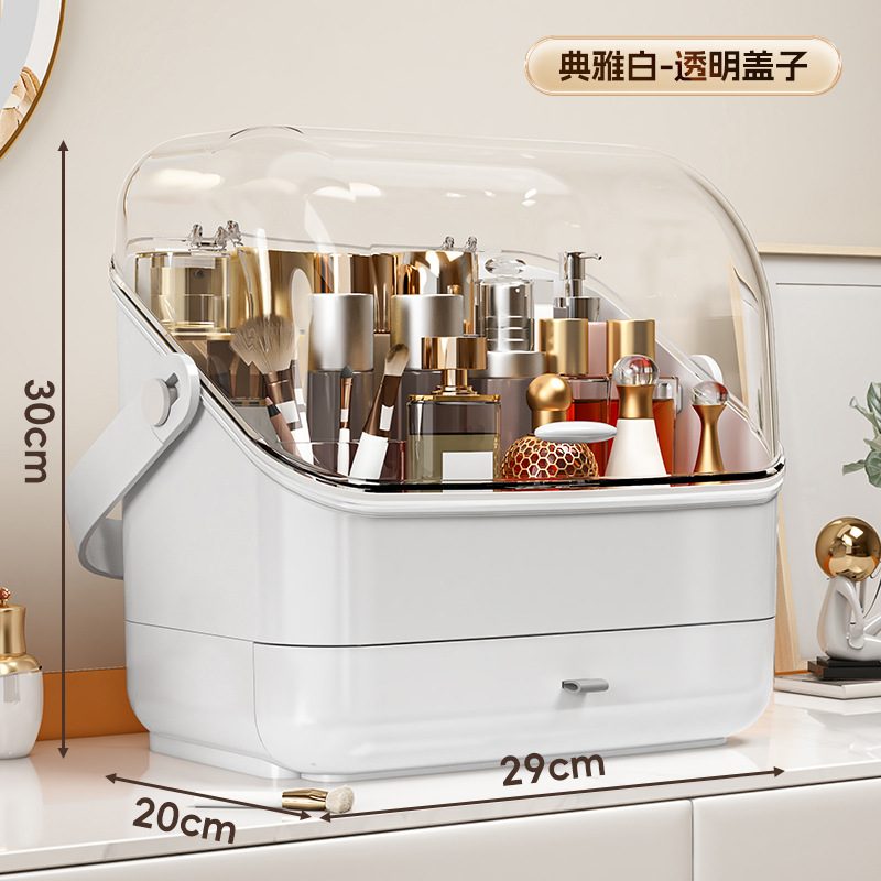 Cosmetics storage box, dust-proof desktop, dressing table, organizing box, drawer-type storage box Item Picture