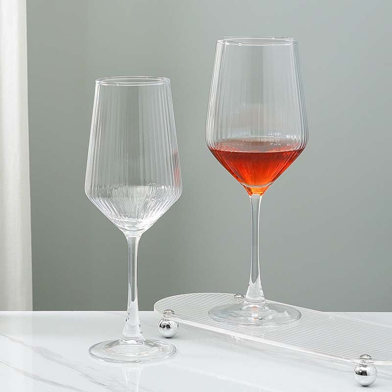 条纹红酒杯高级香槟杯高脚杯轻奢鸡尾酒玻璃饮品杯高颜值鸡尾酒杯