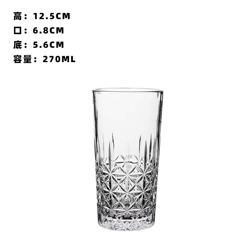 Retro embossed whisky glass, engraved cocktail glass, Long Island iced tea cup, Mojito glass long drinking glass, Coring glass Item Picture