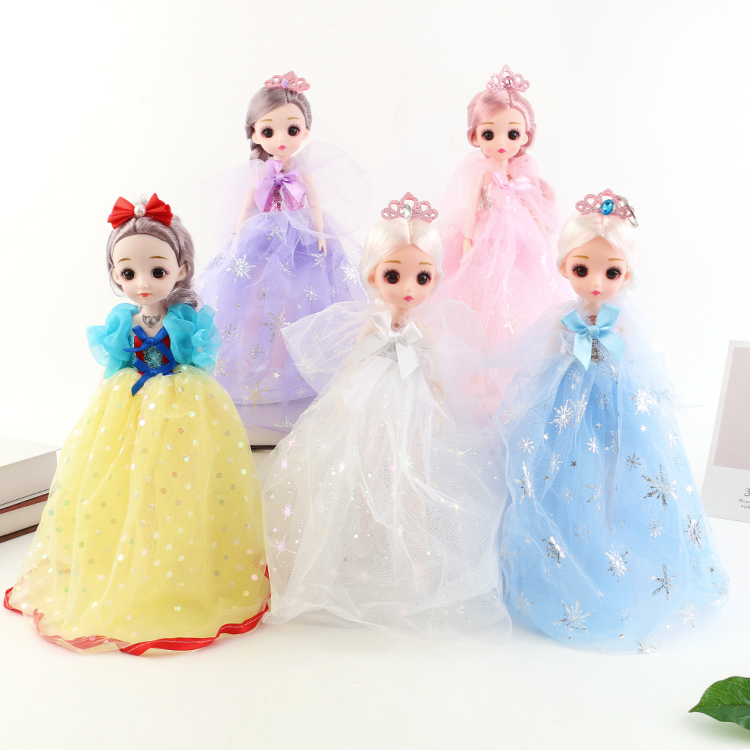 30 cm doll princess set, girl's little Barbie doll, children's girl toy, multi-joint bow dress