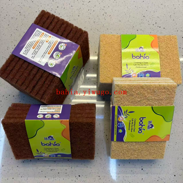 Polyester nylon coconut palm scouring pads, kitchen cleaning cloths, dishwashing cloths, stain and oil removal cloths, multi-purpose sponges