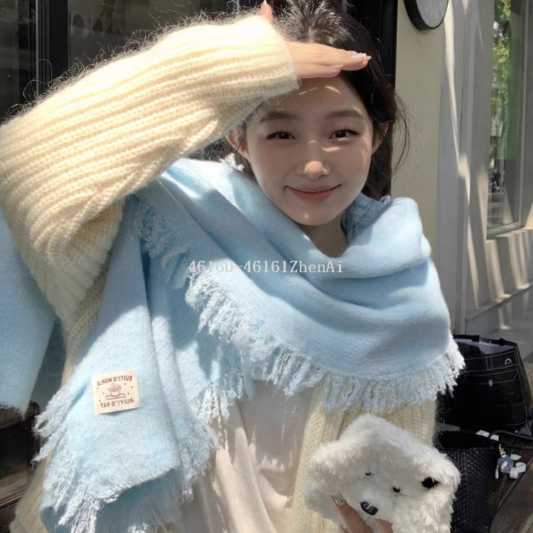New in-stock cross-border wholesale e-commerce live-streaming supply chain dynamic tassel caterpillar long scarves are available details Picture