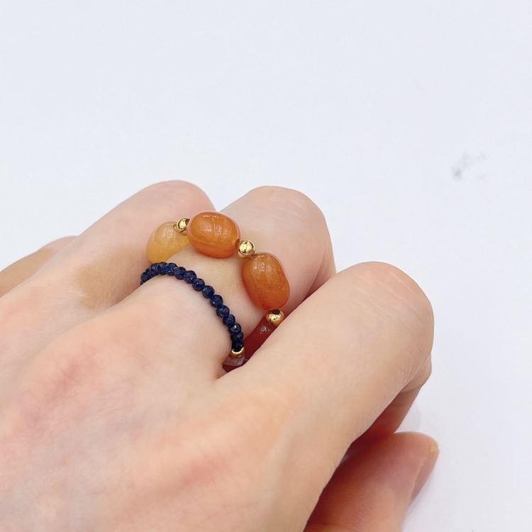 Yunyi Shijia Natural Crystal Ring, acupoint massage Red Agate jewelry, original design sharing, Factory direct sales, in stock Specification image