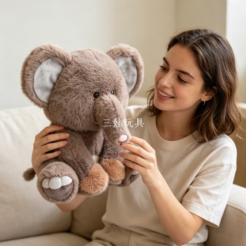 Cross-border cute sitting elephant plush toy doll, girl sleeping comfort doll manufacturer customized