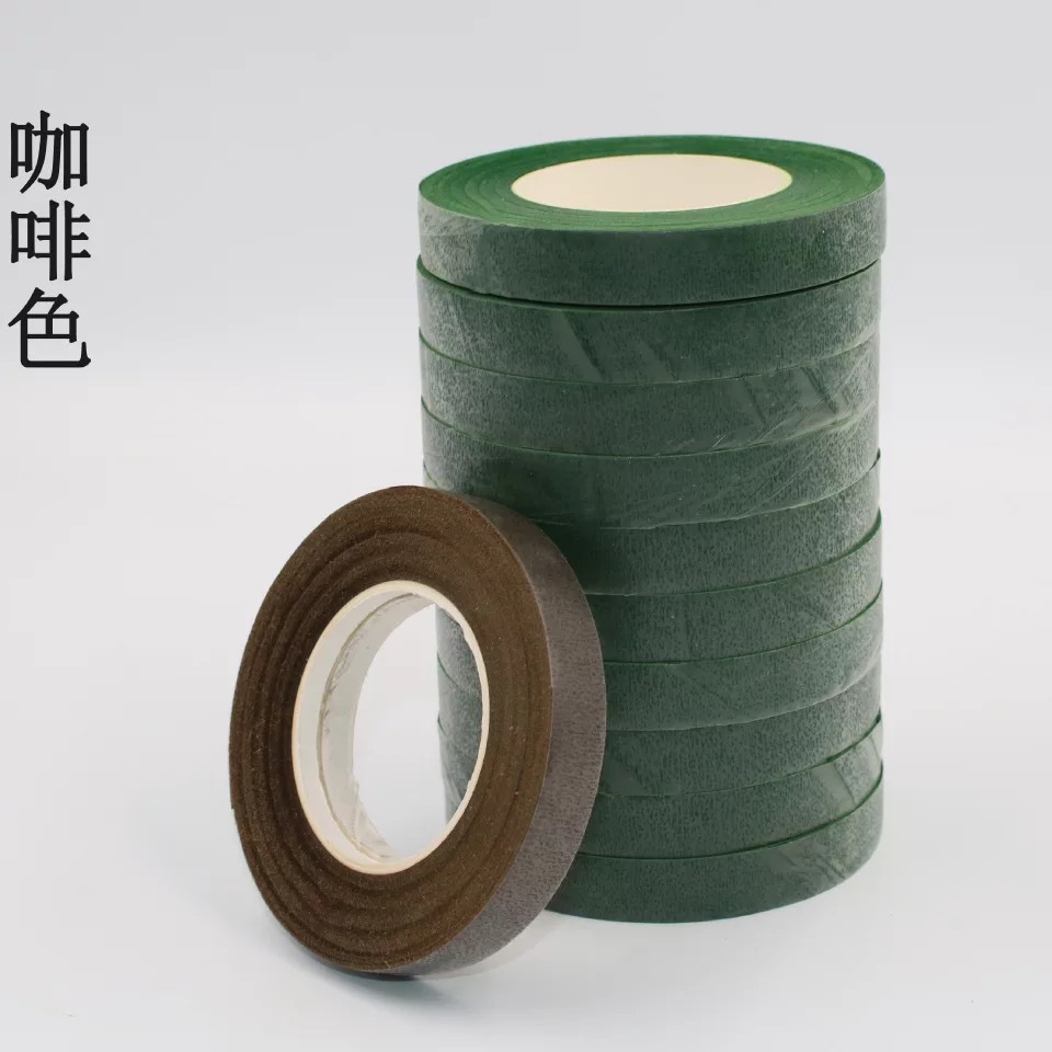 手工花艺胶diy绿色胶带花纸花仿真花胶布仿真植物缠绕花杆胶带纸产品图