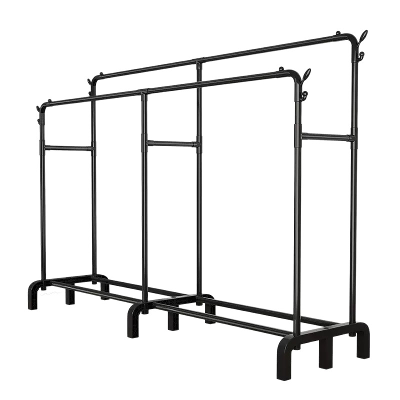 Double-row clothes drying rack, indoor balcony quilt rack, double-bar clothes hook, thickened model, floor-standing Application Scenario