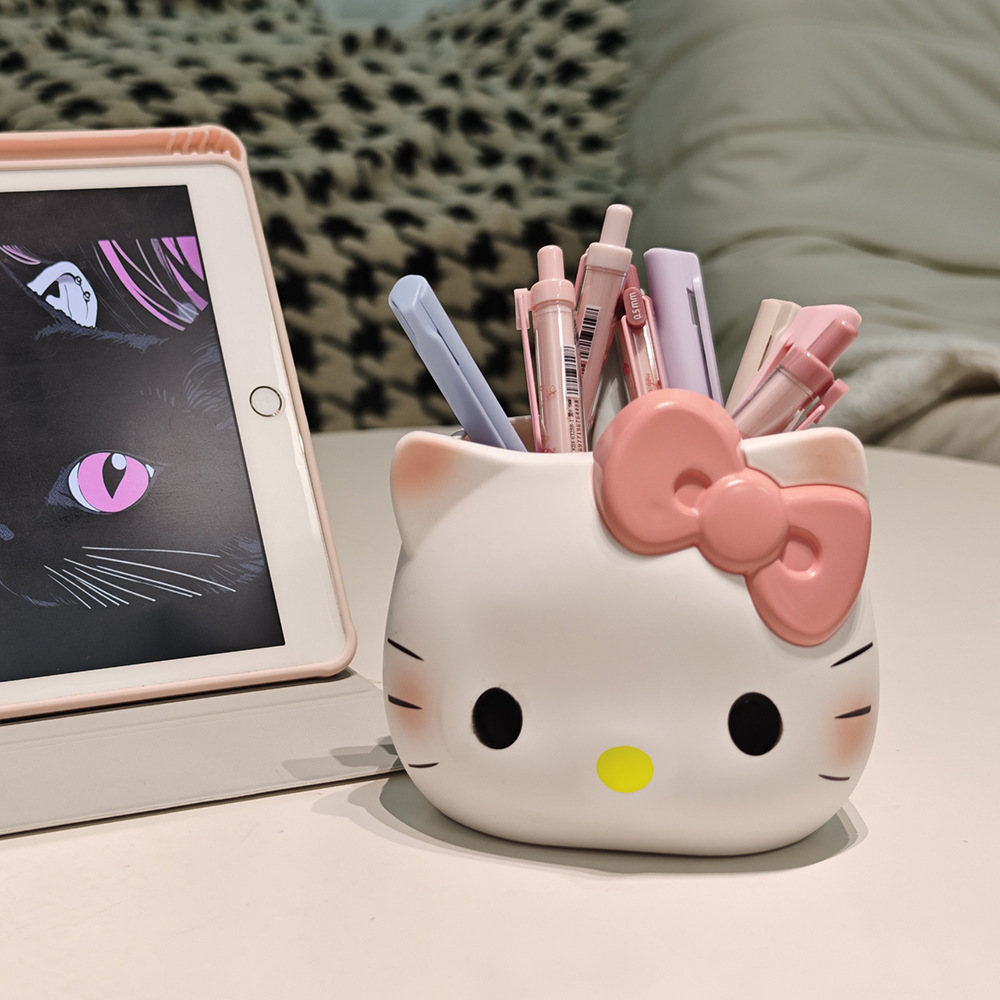hellokitty可爱KT少女心猫咪笔筒置物创意ins风书桌开学季收纳盒