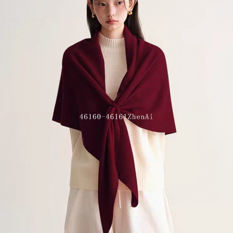 Wholesale of new cross-border export ready-made scarves in plain triangular shawls through e-commerce live streaming supply chain