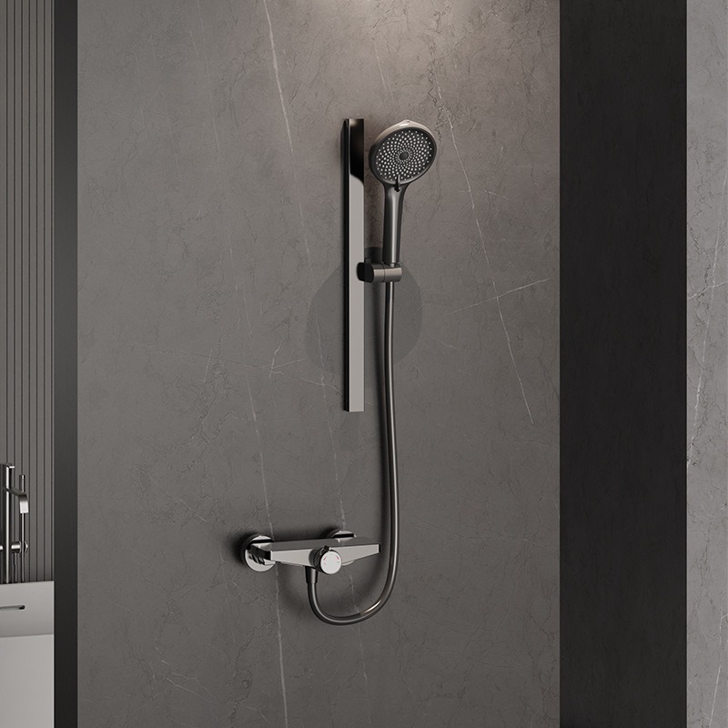 枪灰淋浴花洒套装家用浴室增压多功能喷头明装淋浴器工厂批发专供
