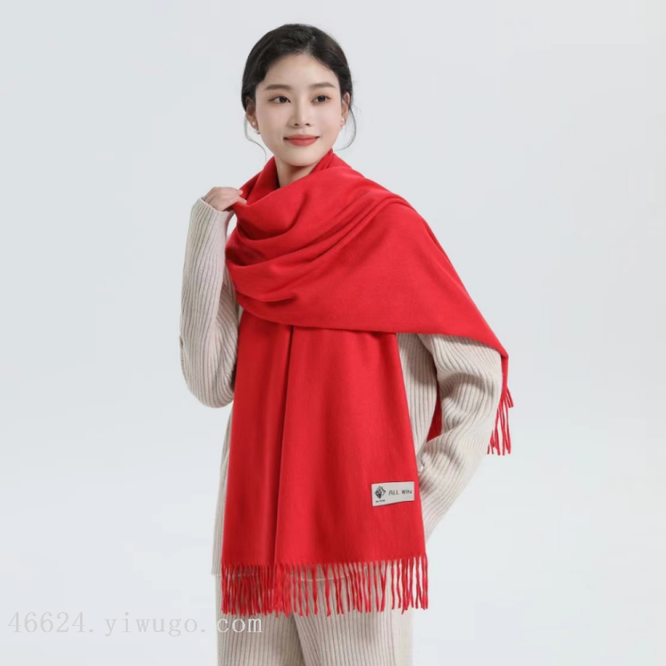 New style cash on delivery cross-border scarf wholesale e-commerce solid color single-color wool plain color scarf Item Picture