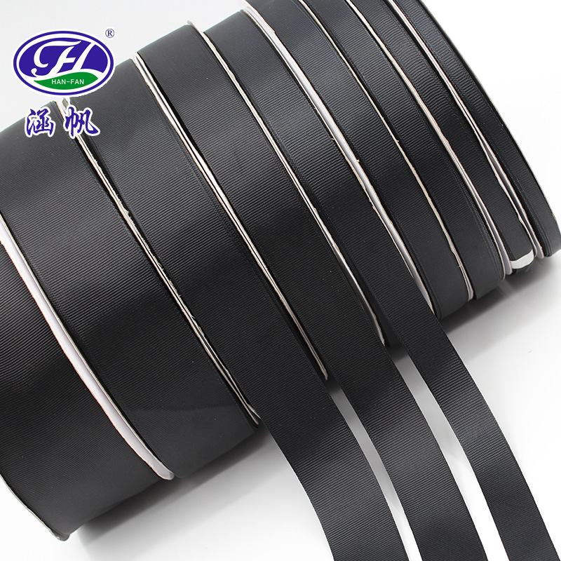 Factory direct sales of 0.3-6cm black ribbed tape, threaded tape, black plain weave tape and polyester bags