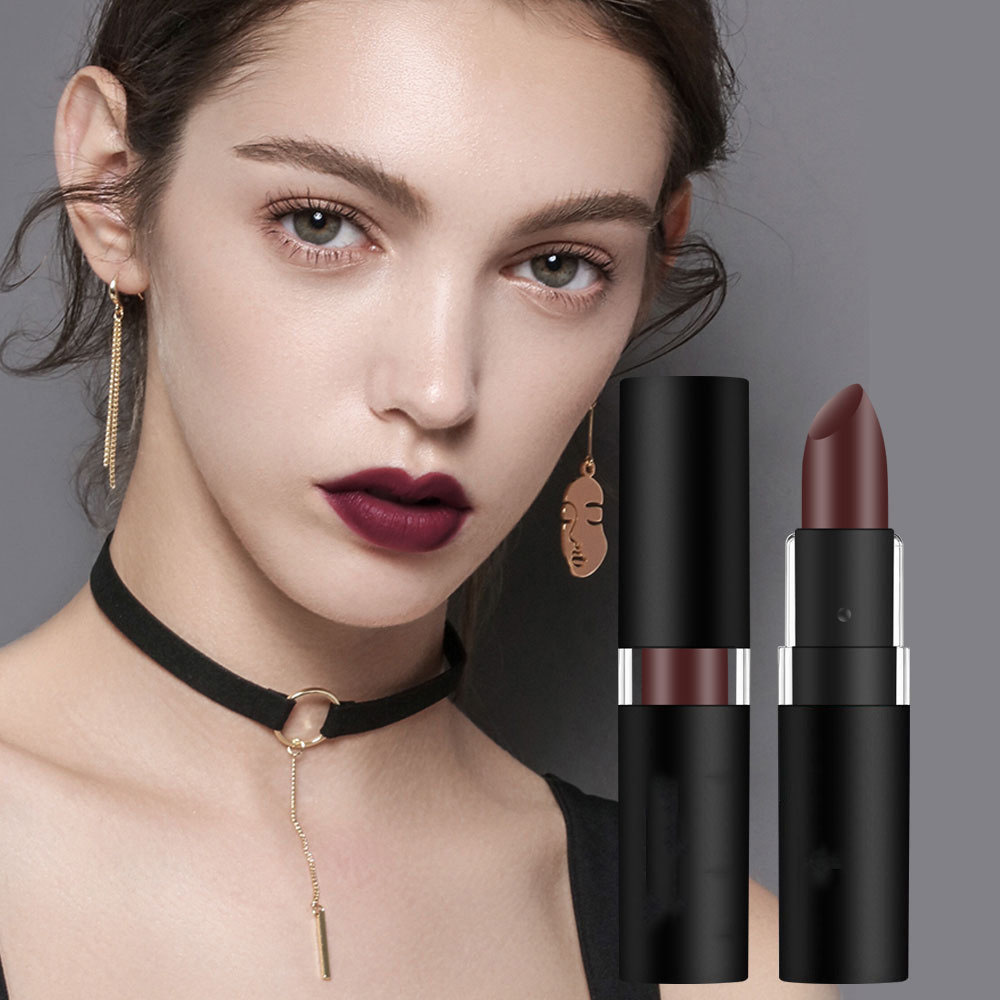 Dark lipstick series: White Nude, Vampire, Olive Green, Purple, Halloween matte Lip gloss, Moisturizing, Vegan full image