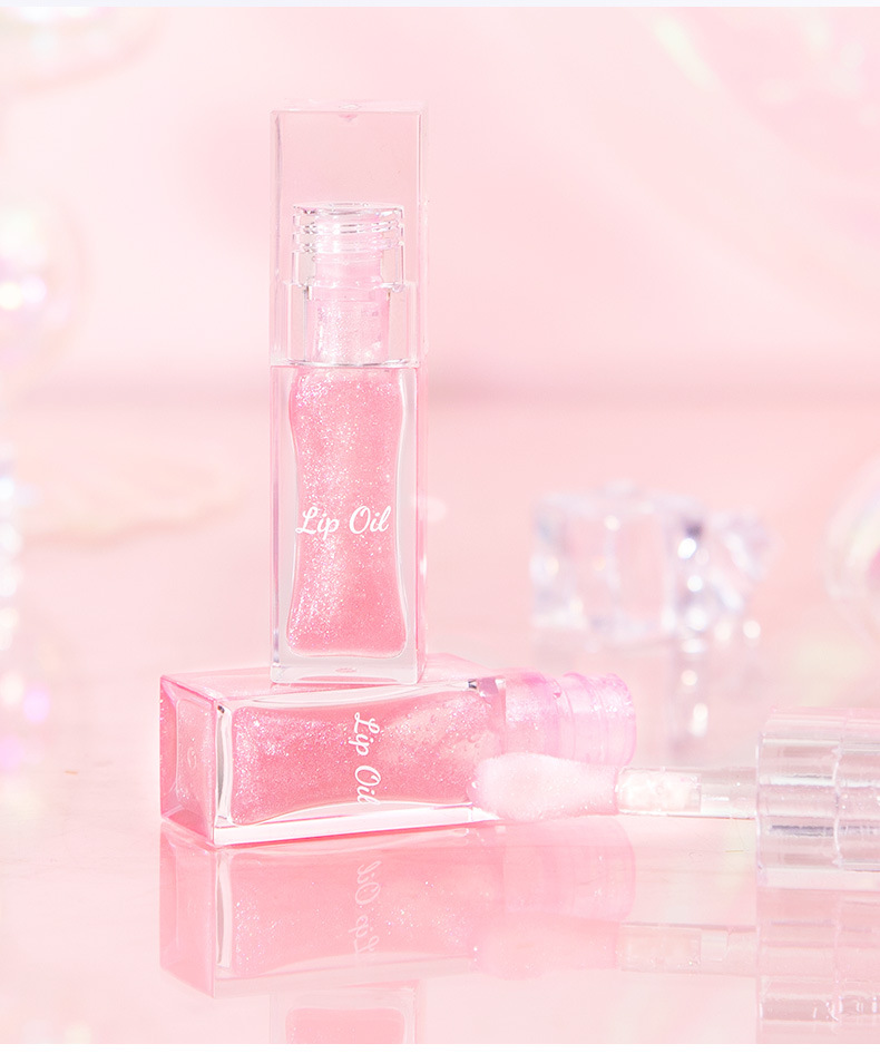 Vegan glitter lip gloss beauty care product: Rich, hydrating, lustrous, long-lasting, and waterproof makeup