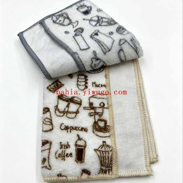Disposable kitchen cleaning cloth with loofah printed pattern for lazy people details Picture