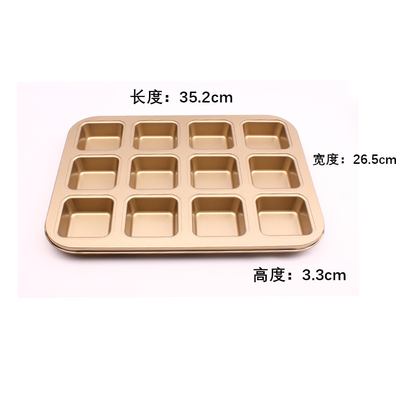 Cross-border square 6-12 square baking tray cake molds, non-stick baking tray square pudding cake baking tools Application Scenario