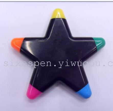 Advertising gift: Five-pointed star-shaped five-color highlighters details Picture