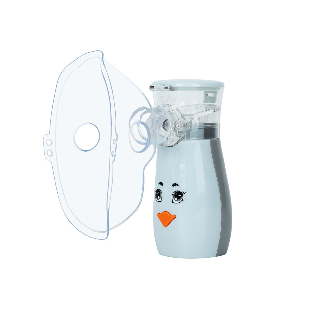 The portable handheld nebulizer features a long-lasting body and a cute mesh nebulizer available in various colors Specification drawing
