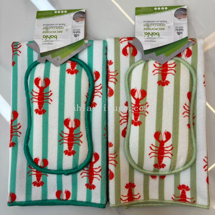 Bahia cleaning two-piece set, double-sided design, for scrubbing POTS, washing dishes, kitchenware, stove, cleaning cloths, kitchen scouring pads Specification image