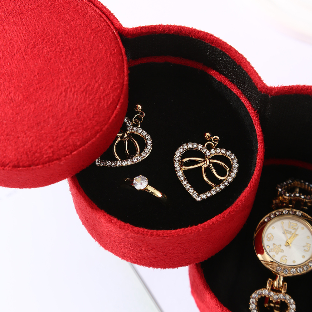 情人节礼品套装母亲节三八妇女节三折叠耳环手表金色金属爱心项链