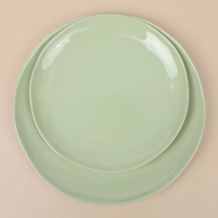 Wholesale melamine tableware for foreign trade export, matte smooth round deep plates, salad plates with bottom trays, cooking soup plates full figure