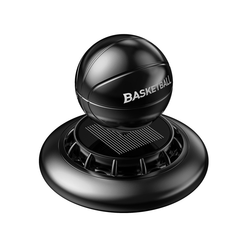Solar-powered rotating car aroma diffuser in stock wholesale, car perfume long-lasting light fragrance, car basketball perfume ornaments
