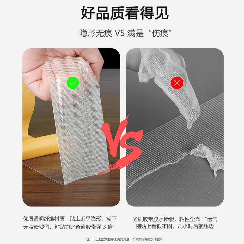 高粘门窗毛条专用网格纤维双面胶 箱包内衬密封条双面胶带 粘性强详情图3