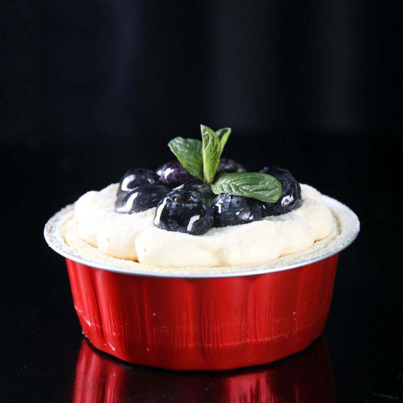 圆型手撕面包模铝箔烤重芝士慕斯杯子蛋糕配塑料盖