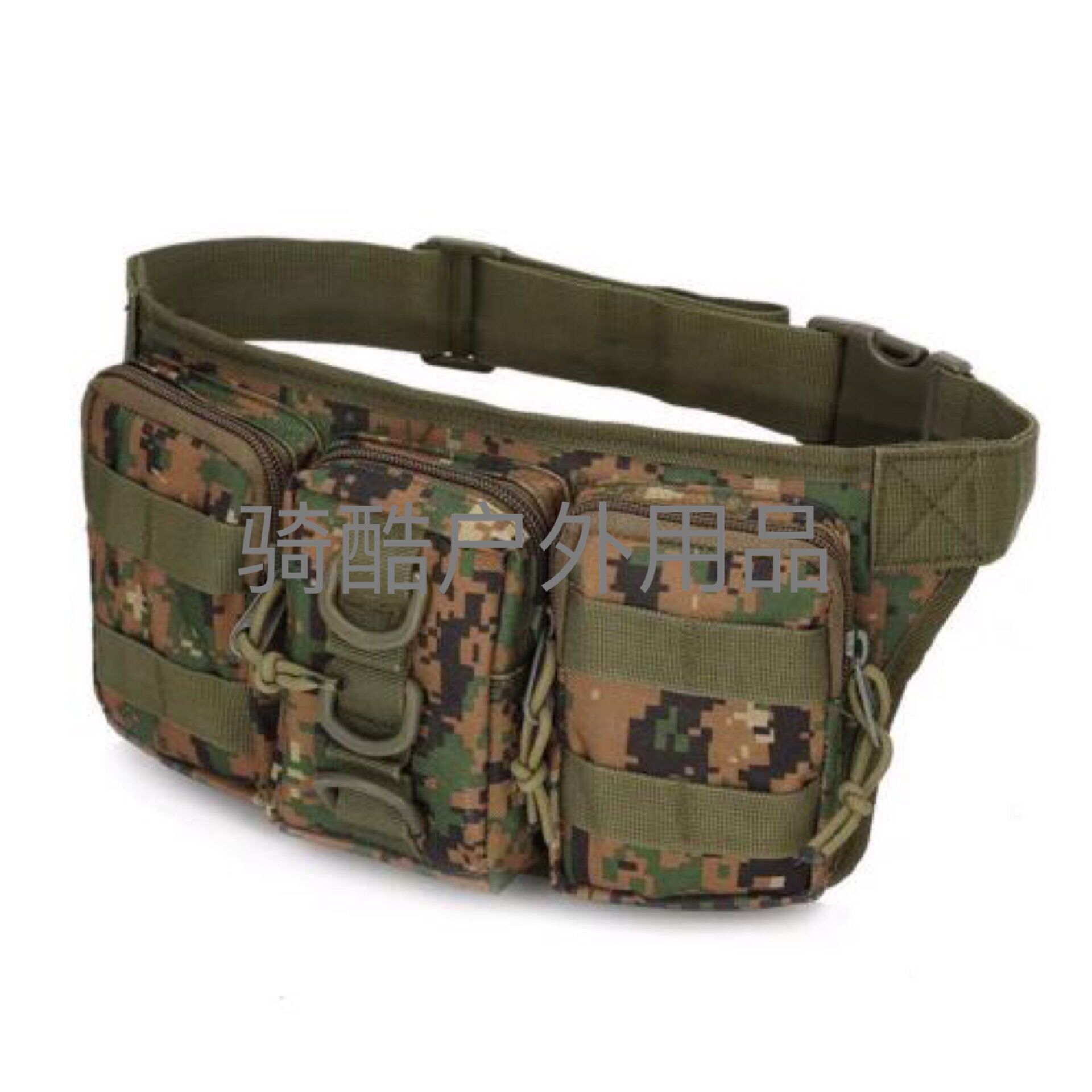户外用品  户外小型防水登山包战术多功能迷彩军迷腰包三连小腰包细节图