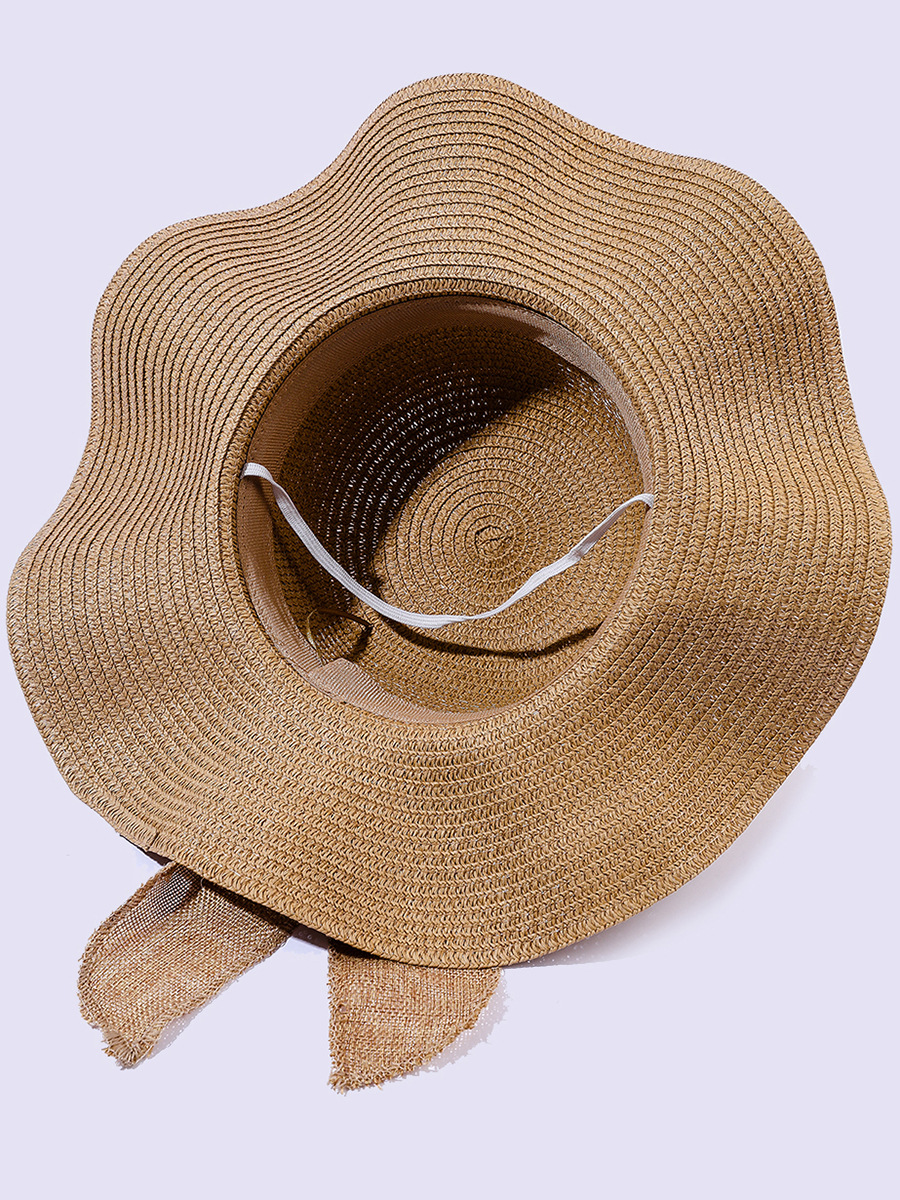 Beach straw hat, wide-brimmed straw woven hat, women's summer vacation sun protection beach hat, sunshade sun hat, straw hat Application Scenario