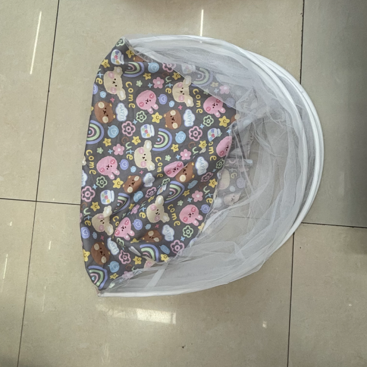婴儿蚊帐卡通免安装可折叠式带支架宝宝蚊帐BB蒙古包新生床蚊帐罩