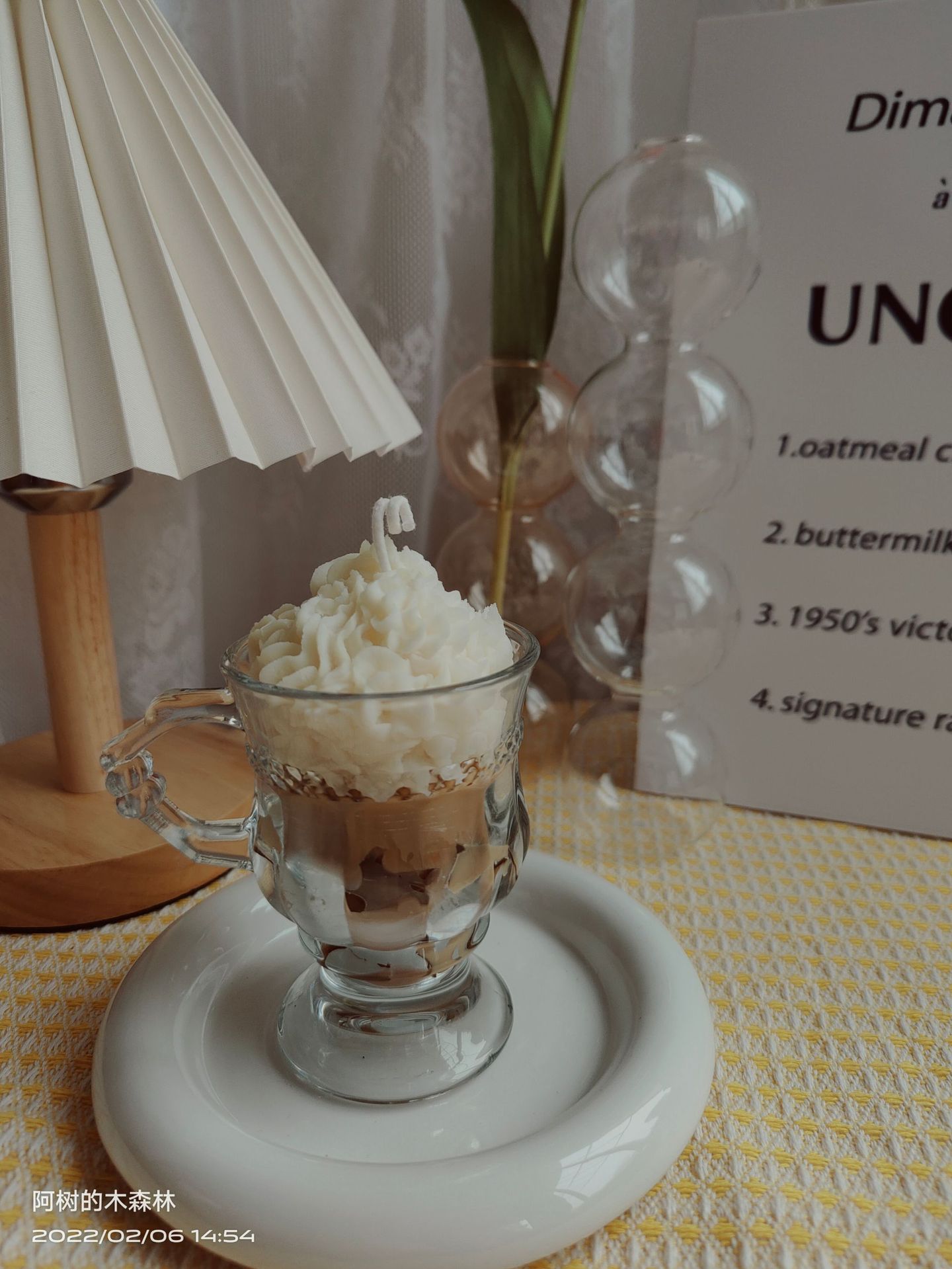 美式冰咖啡香薰蜡烛玻璃杯拿铁拍摄道具香氛摆件大豆蜡伴手礼物产品图