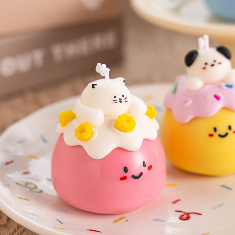 Soy wax dessert cake scented candle gift box, pudding, cute handcrafted scented candle Application Scenario