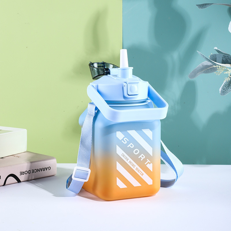 方糖大肚杯水杯夏季女大容量塑料高颜值吸管杯水壶耐高温运动杯子细节图