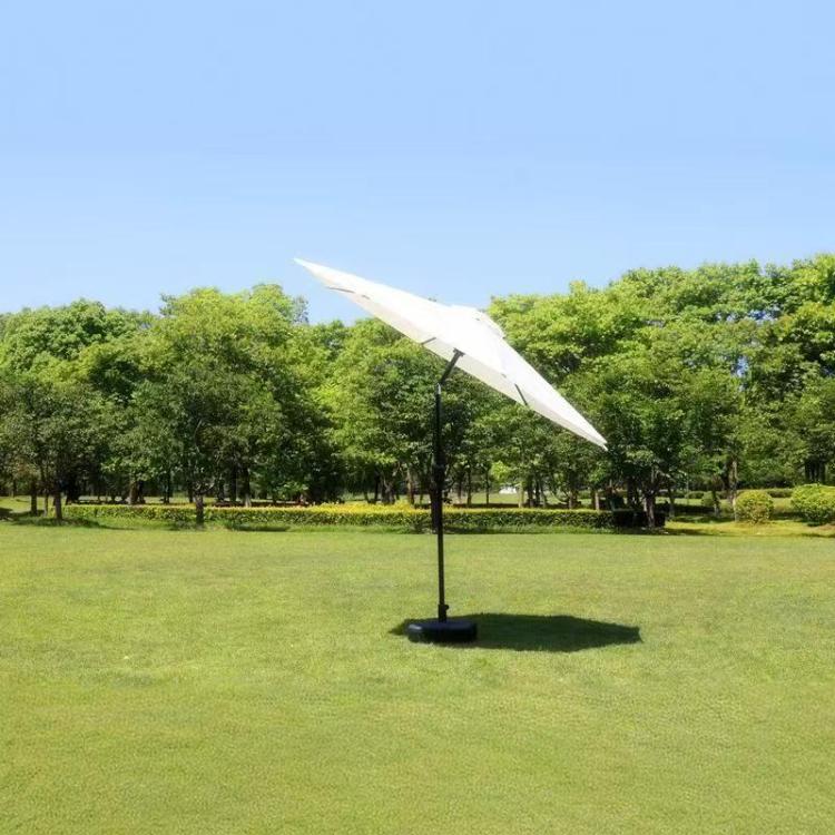 Coffee shop sun umbrella 2.7m round hand-cranked central column beach umbrella advertisement courtyard villa garden outdoor umbrella Specification image