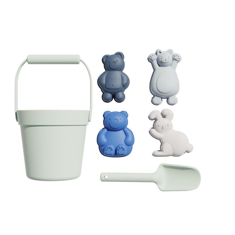 Children's silicone beach toy set, baby sand-digging shovel, beach toys, bathing, water play, parent-child interaction, water play Application Scenario
