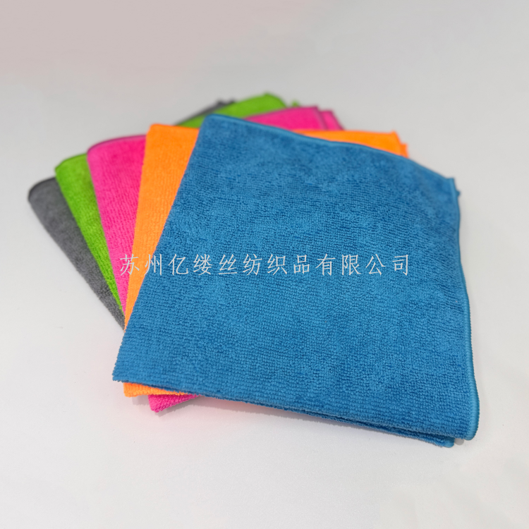 现货经编超细纤维彩色毛巾专供汽车美容保洁厨房抹布美容美发毛巾细节图