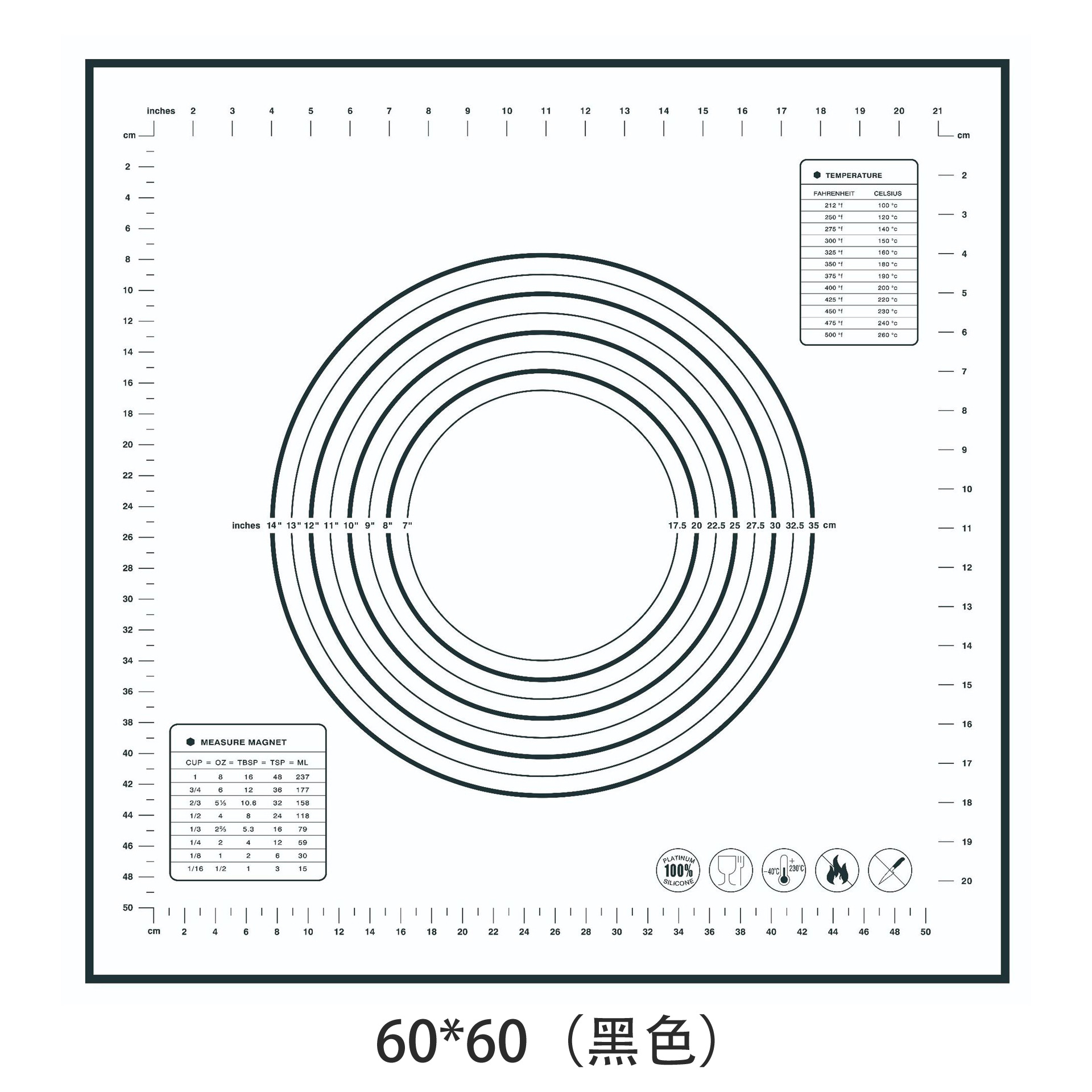 70*50cm extra-large silicone pad, kneading pad, rolling pad, heat-resistant and non-stick baking tool, panel and dough pad Item Picture