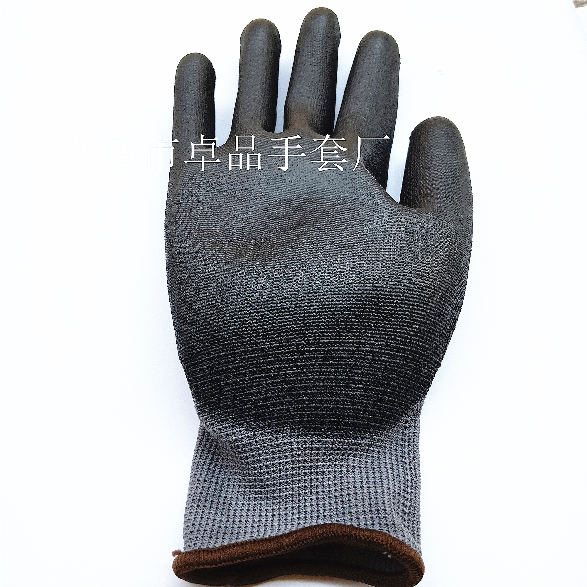 Factory direct sales of 13-needle nylon anti-static grey yarn black PU impregnated and coated palm gloves Application Scenario