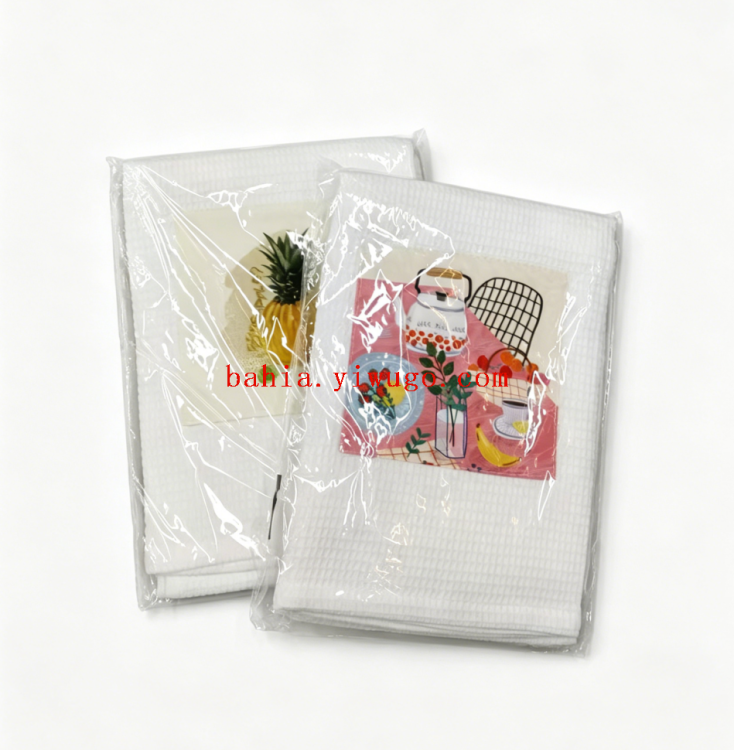 Fenghua Fuge cotton tea towel, cartoon printed kitchen absorbent dishcloth, household dry cleaning cloth, table decoration towel Specification image