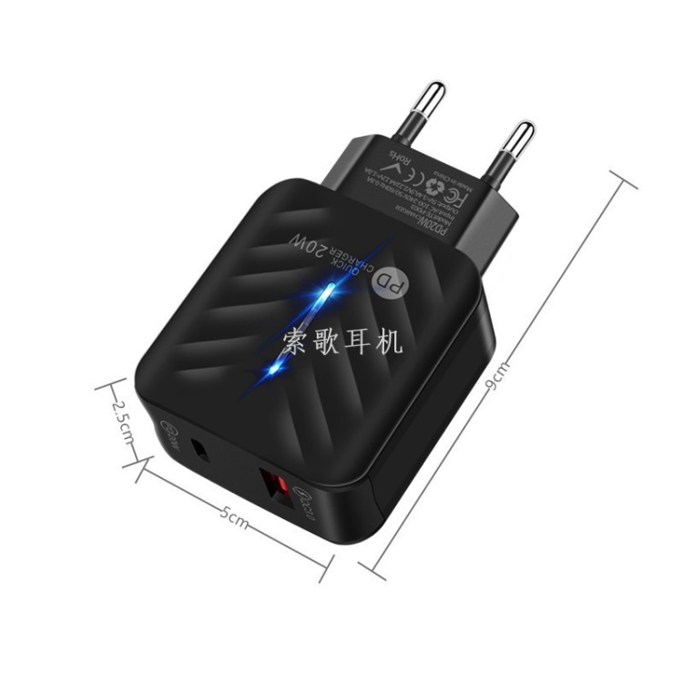 QC3.0 cabeza de carga rápida cargador A+C20W cargador rápido PD20 clase cabeza de carga rápida Item Picture